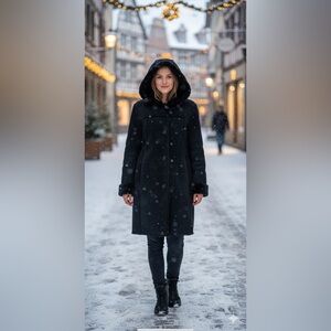 Colebrook Classics Genuine Suede Leather Faux‎ Fur Lined Hooded Jacket Small